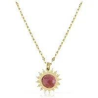 Made by Nami Kette mit Anhänger mit Sonne Anhänger und Edelstein aus Chirur. Edelstahl - Hypoallergen, 40 + 5 cm Gold Schmuck Wasserfest Freundschaftskette