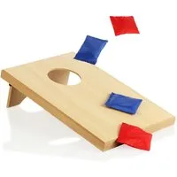 com-four Spiel Cornhole, Bean Bag oder auch Sackloch-Spiel genannt, Sandsäcke Spiel
