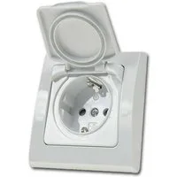 ChiliTec Unterputz-Steckdose DELPHI Steckdose IP44 mi Deckel 250V~/ 16A UP weiß