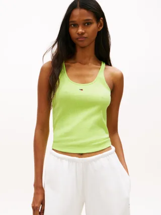 Tommy Jeans (PVH Group) - TJW SLIM RACER BACK RIB TANK Faded Lime - Gr. - S