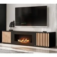 Furn.Design Lowboard Morgan (TV Unterschrank mit integriertem Kamin, B/H ca.: 163/42 cm), mit 3D Lamellen