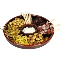 MamboCat Tapas-Schale Juego Tapas Schale Ø33,5cm Ton Cazuela groß Dipschälchen Antipasti, Ton