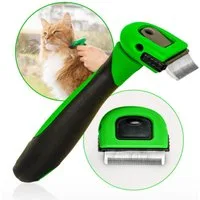 FinoPet Fellbürste Katzenbürste für Kurzhaar & Langhaar Katzen, Edelstahl, Für kleine, mittlere und große Katzen