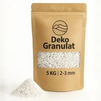matches21 HOME & HOBBY Deko-Granulate Deko-Granulat 5 KG weiß Ø 2-3 mm Vasen Glas-Füllung Streudeko, (1 St), Kleine bunte Deko-Steine als Tischdeko Hochzeitsdeko