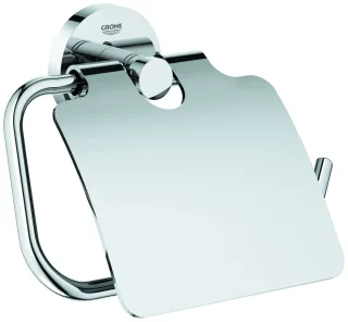 Grohe WC-Papierhalter Essentials 40367 Metall mit Deckel chrom, 40367001 40367001