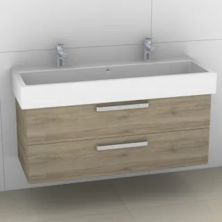 Artiqua 411 Waschtischunterschrank für Vero 045412 mit 2 Armaturbohrungen Sanremo Eiche quer NB, 411 411-WU2L-D25-7144-428