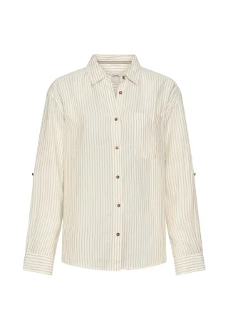 camel active - Bluse mit Kentkragen sand/white - Gr. - L