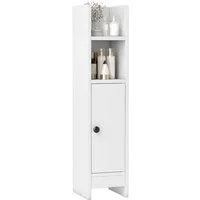 COSTWAY Badkommode, Toilettenschrank schmal, verstellbare Ablagen, 20x18x80cm