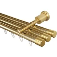 iso-design Gardinenstange iso-design Innenlaufstange 1, 2 oder 3 läufig variabler Wandabstand, Ø 20 mm, 3-läufig, Wandmontage, geschraubt, Aluminium, Variabler Wandabstand