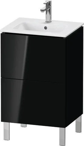 Duravit L-Cube Waschtischunterbau bodenstehend Schwarz Hochglanz 520x421x704 mm - LC667104040 LC667104040