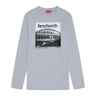 Fenchurch - "Philpot" T-Shirt für Herren, Langärmlig (Grau meliert)