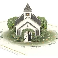 papercrush Hochzeitskarte Glückwunsch zur Hochzeit, Hochzeitskapelle Pop-Up Karte, Handgemacht