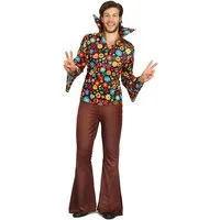 JADEO Kostüm Blumiges Hippie-Kostüm für Herren bunt