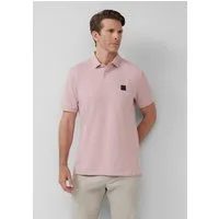 s.Oliver Kurzarmshirt Polo-Shirt Piqué-Poloshirt aus Baumwollstretch mit Label-Patch