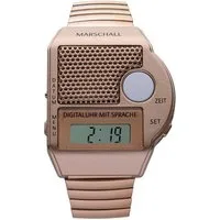 Marschall Versand Digitaluhr Digitale Armbanduhr mit großem Sprachknopf Metallzugband