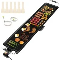 COSTWAY Warmhalteplatte, 1800W Elektrogrill mit Einstellbarer Temperatur, 90cm