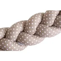 Loolay Nestchenschlange Geflochtenes Kissen Zierkissen Dekokissen Bettumrandung BRAUN PUNKTE, (Zugluftstopper Zugluft Schlange Wickeltischumrandung Babybett Kinderzimmer Schutz, Wohndeko Bettschlange 100 150 200 300 400 cm & Länge auf Anfrage), Zuglu