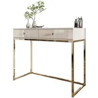 Lookway Konsolentisch BLANCO GLAMOUR Konsole in Kaschmir auf goldenem, verchromtem Gestell (1x Konsole), Breite: 100 cm, Höhe: 81 cm, Tiefe: 42 cm