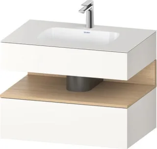 Duravit Qatego Einbauwaschtisch mit Konsolenwaschtischunterbau Natur Eiche & Weiß Matt & Supermatt 8 QA4785030840000