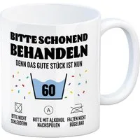 speecheese Tasse Bitte schonend behandeln - 60. Geburtstag Kaffeebecher