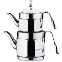 Korkmaz Caydanlik-Teekanne Nostalgia A228, 2.5 l, (2-St), 0,9L/1,6L, aus 18/10-Edelstahl, geeignet für alle Herdarten