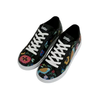 DOGO Sneaker "Ace Low-Top Sneaker Flowers & Birds Black Damen Sneaker" Handgefertigt