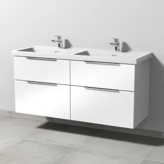 Sanipa 3way Waschtischunterbau zu Villeroy & Boch Subway 3.0 Waschtisch mit 4 Auszügen, Weiß-Glanz UF85178