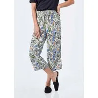 GOLDNER Schlupfhose Kurzgröße: Midi-Hose floral mit weitem Bein