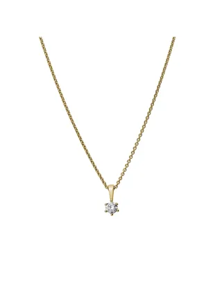 Lyomi Anhänger mit Kette 585/- Gelbgold 1 synth. Diam. 0,20 ct.