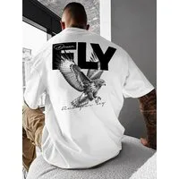 RMK T-Shirt Herren Shirt Basic Rundhals Adler Fly aus 100% Baumwolle