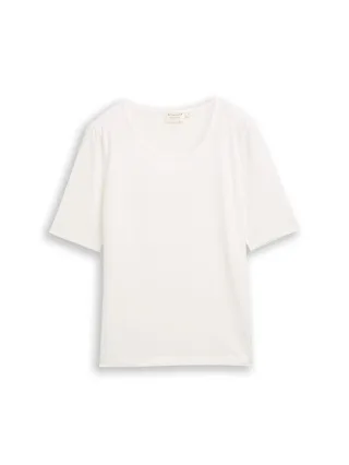 Tom Tailor - Basic T-Shirt mit Rundhalsausschnitt whisper white - Gr. - XXL