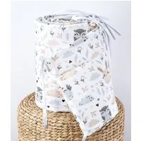 Loolay Bettnestchen HASE Beige Bettumrandung 420, 360, 210, 180 x 30cm Baumwolle BABYNEST, (Babybett Bettschutzgitter Umrandung Baby Kopfschutz, Premium Babyausstattung Ostern GESCHENK), LOOLAY® - 100% Europäische Stoffe und Kleinserien-Nähen!