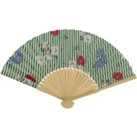 LK Trend & Style Handfächer Dekorativer Handfächer, Blumenmuster mit Streifen, (Spar-Set, 1-tlg., 21 cm, Bambus - Fächer in 4 Farben), absolut salonfähig sich eine kühle Brise zu gönnen