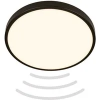 Briloner Leuchten LED Deckenleuchte 3829015, LED fest integriert, 2700K - Extra-Warmweiß, LED Badlampe 29 x 7,5cm Schwarz 12W Badleuchte Decke Badezimmer Küche