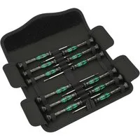 Wera Schraubendreher Kraftform Micro Schraubendreher-Set 12 tlg 05073675001, Mehrkomponentengriff