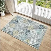 GarveeMore Teppich MosaikBlüte, rechteckig, Höhe: 5 mm, Mix aus Orient-, Boho- und modernem Wohnstil im Light-Luxury-Look