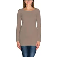 Alkato Langarmshirt Alkato Damen Langarm Longshirt Langarmshirt Tunika Basic Shirt