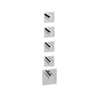 Herzbach Logic XL Fertigmontageset 11.524010.1.01 Universal-Thermostat-Modul, 5 eckige Armaturenblenden, chrom