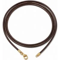 unbespielt Lederband Lederband Braun gefärbt Karabinerverschluss Goldfarben 1m Lang Kürzbar, Modeschmuck für Damen und Herren