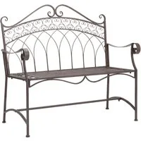 Dehner Gartenbank Antik, 2-Sitzer, 110 x 55 x 103.5 cm, Metall, Vintage Bank aus hochwertigem, robustem Eisen