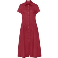 Brigitte von Schönfels Midikleid Kurzarm-Leinenkleid