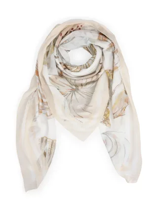 Marc Cain Collections - Großes Tuch mit Muschel-Print off-white - Gr. - OS