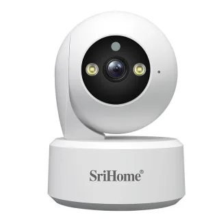 SriHome SH064 4K 8MP Indoor Security Camera 3X Digital Zoom PTZ AI Auto Tracking Human Color Night Vision Two Way Audio