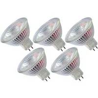 TRANGO LED-Leuchtmittel, 5er Set MR16-NT3 LED Leuchtmittel mit MR16 Fassung zum Austausch von herkömmlichen Halogen Leuchtmittel MR16 I GU5.3 I G4 12 Volt 3000K warmweiß, 5 St., Glühlampe, Reflektor Lampe, LED Birnen