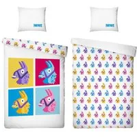 BERONAGE Kinderbettwäsche Fortnite Lama Bettwäsche Linon / Renforcé, 100% Baumwolle, 2 teilig, 135x200 + 80x80 cm