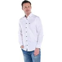 Engbers Langarmhemd Herren Hemd uni, Reinweiss