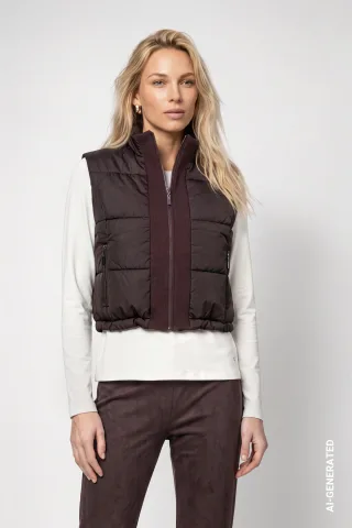 monari - Gesteppte Weste black coffee - Gr. - 38