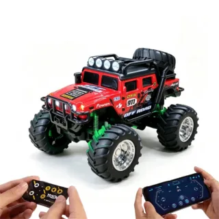 TRASPED HG4-457 RTR 1/64 2.4G RWD Mini H1 Alloy RC Car Off-Road Truck LED Light Three Speed Support App Remote Control V