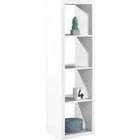 Raumteilerregal STYLE, Weiß, B 41 x H 147 x T 38 cm, 4 offene Fächer, 4 Etagen