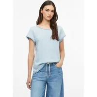 s.Oliver Kurzarmshirt T-Shirt Flammgarn-T-Shirt mit Rollkante